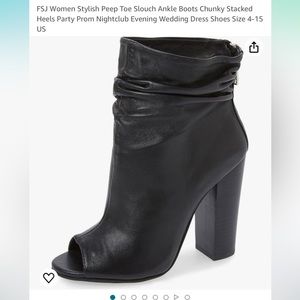 F5J Peep Toe Slouch Ankle Boots- size 8.5
